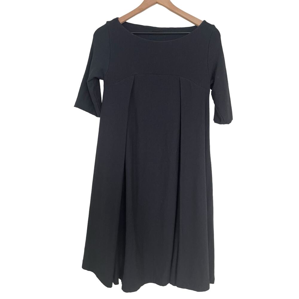 Uptown Sweats by Kiya Tomlin Black Bamboo Blend Short Sleeve Dress Size Small